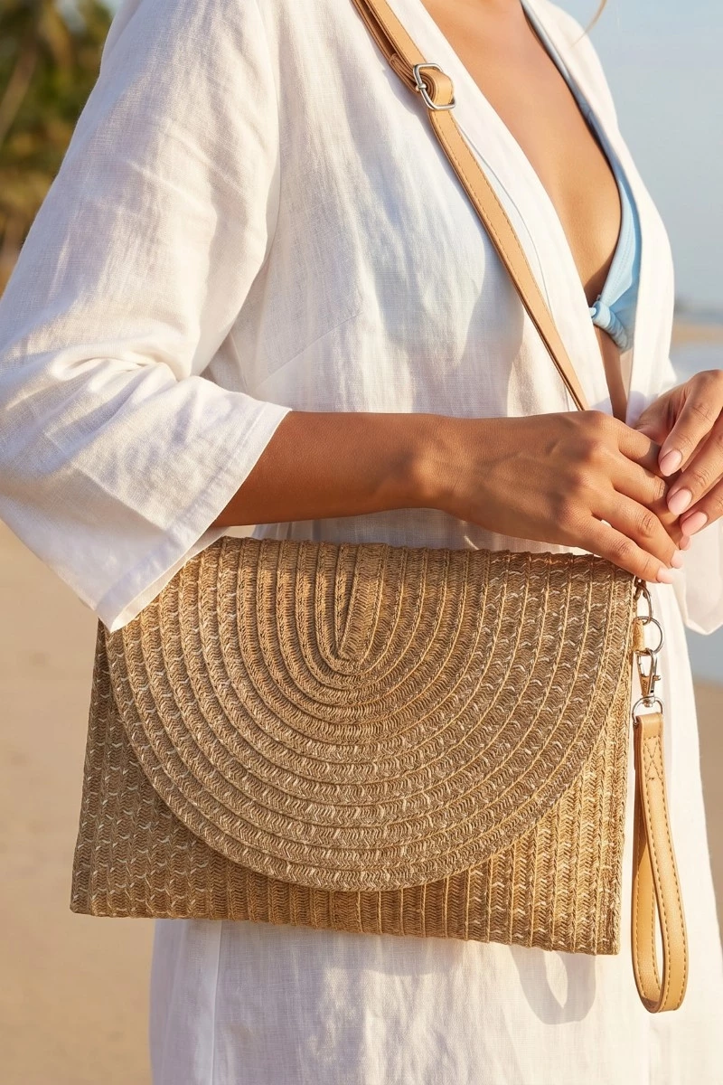 Tight Woven Envelope Clutch Bag