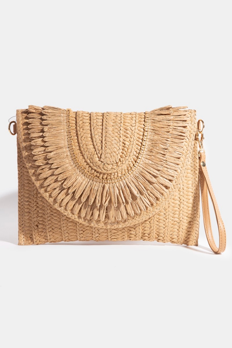 Intricate Paper Weave Envelope Clutch Bag