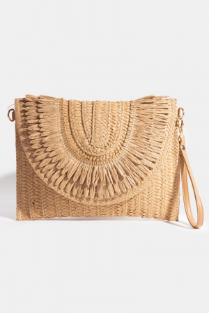 Intricate Paper Weave Envelope Clutch Bag