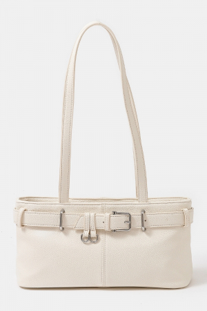 Belt Strap Textured Leather Hand Bag