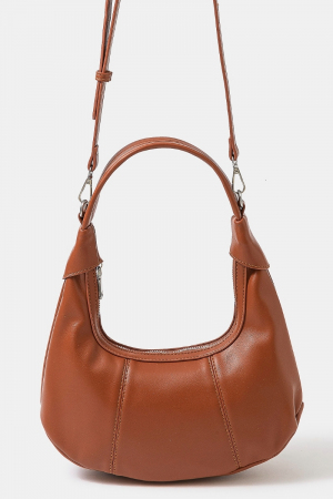 Leather Round Multi Panel Hand Bag