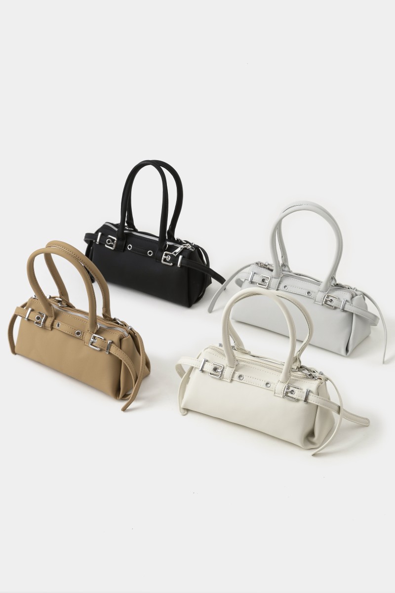 Leather Belt Decor Hand Bag