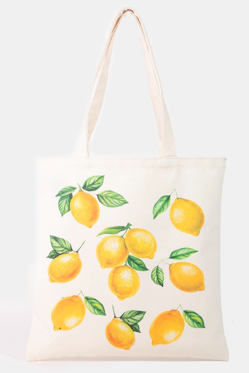 Lemon Print Tote Bag