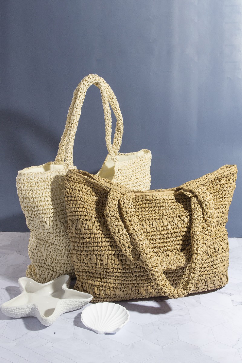 Straw Braided Square Tote Bag
