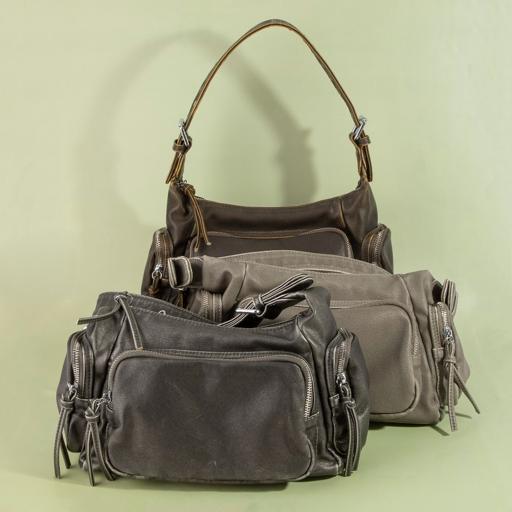 Multi Pocket Leather Shoulder Bag
