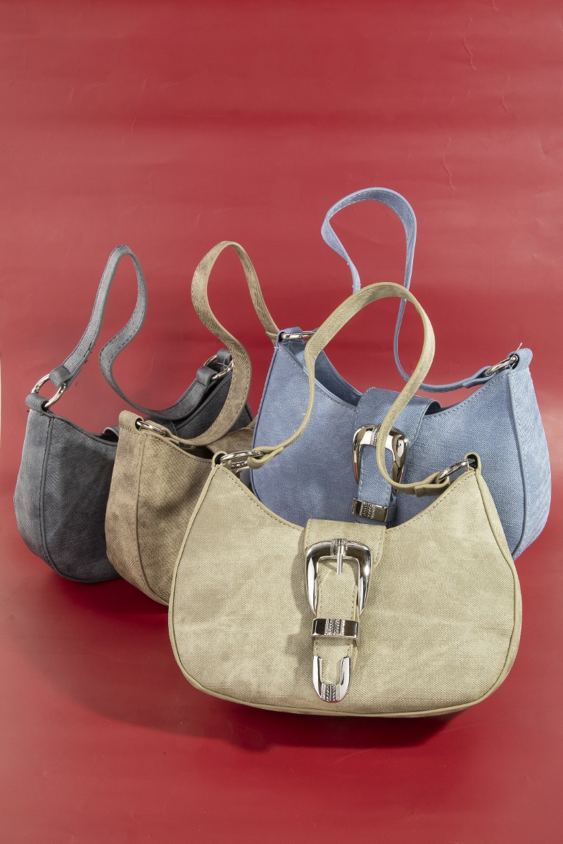 Buckle Detail Hobo Shoulder Bag