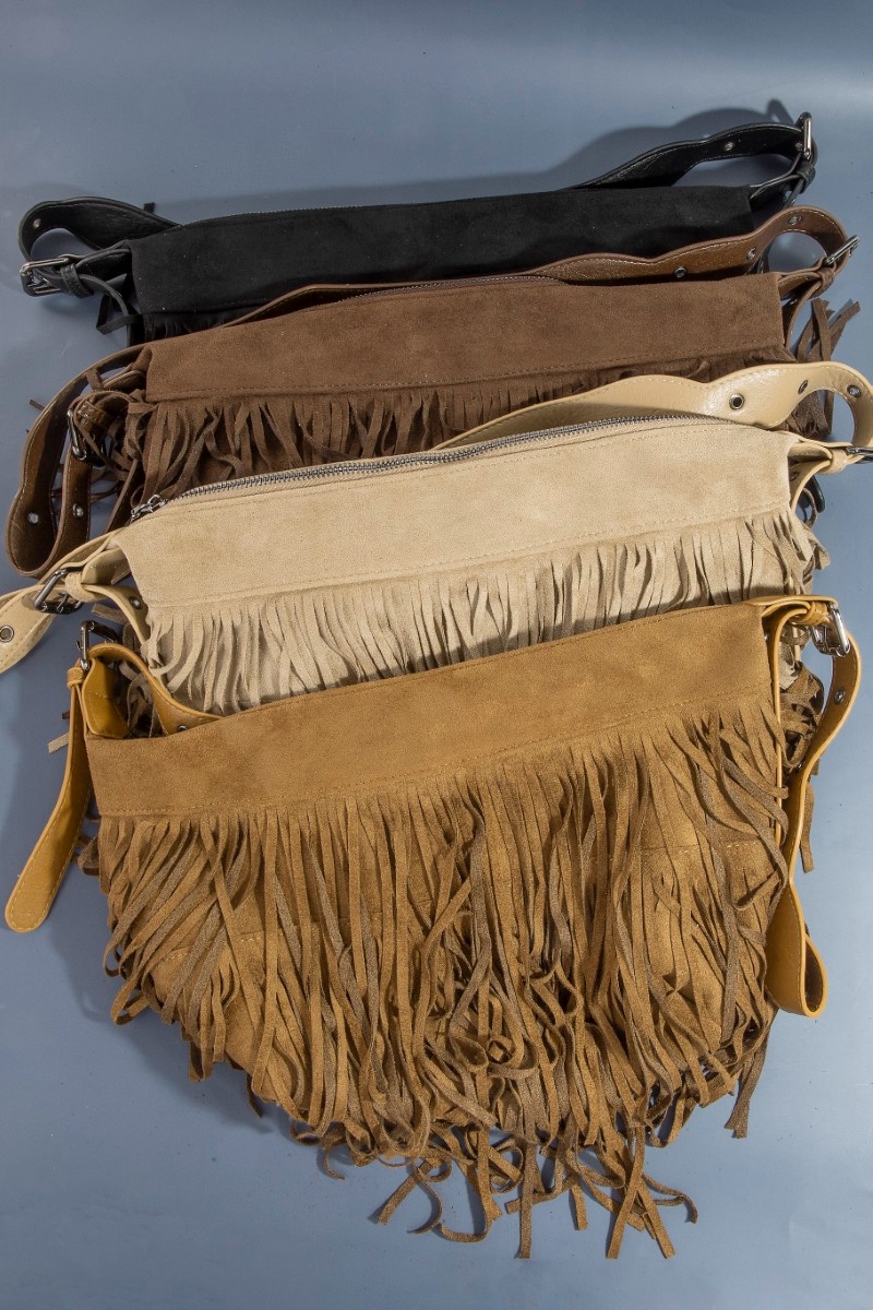 Fringe Suede Shoulder Bag