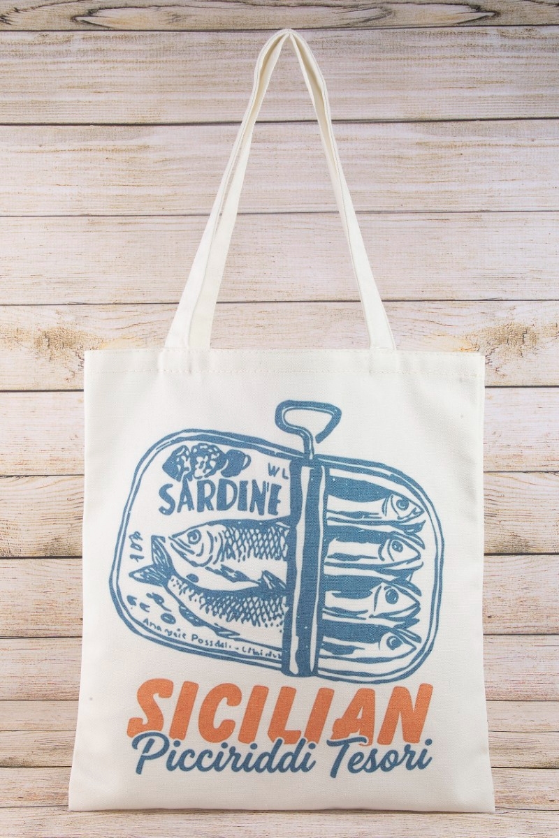 Sicilian Canned Sardines Tote Bag