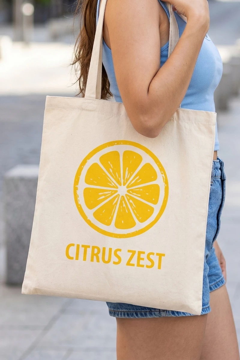 Lemon Print Canvas Graphic Tote