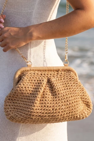 Smooth Crochet Knit Pouch Bag