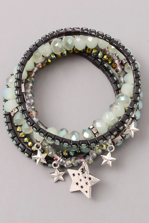 Pendent Stars Stretch Bracelet Set.