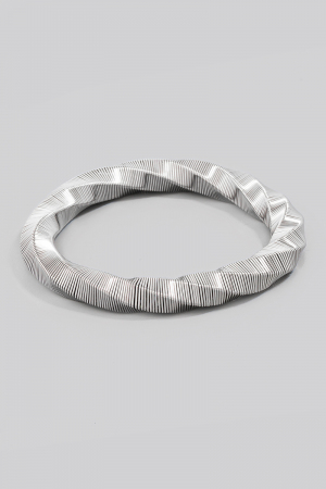 Stainless Steel Twisted Geometric Coiled Bangle Bracelet
