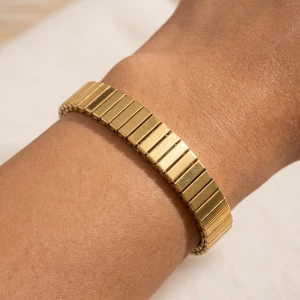 Wide Flat Link Expandable Stretch Bracelet