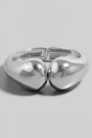 Large Rounded Ends Hinge Bangle Bracelet