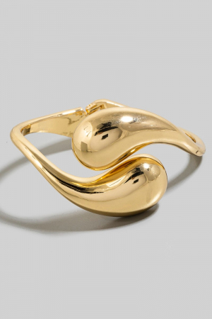 Rounded Ends Wrap Around Hinge Bangle Bracelet