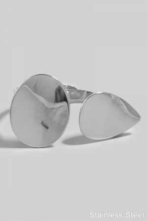 Stainless Steel Abstract Disc Hinge Cuff Bracelet