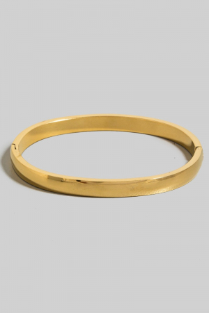 Stainless Steel Simple Hinge Bangle Bracelet