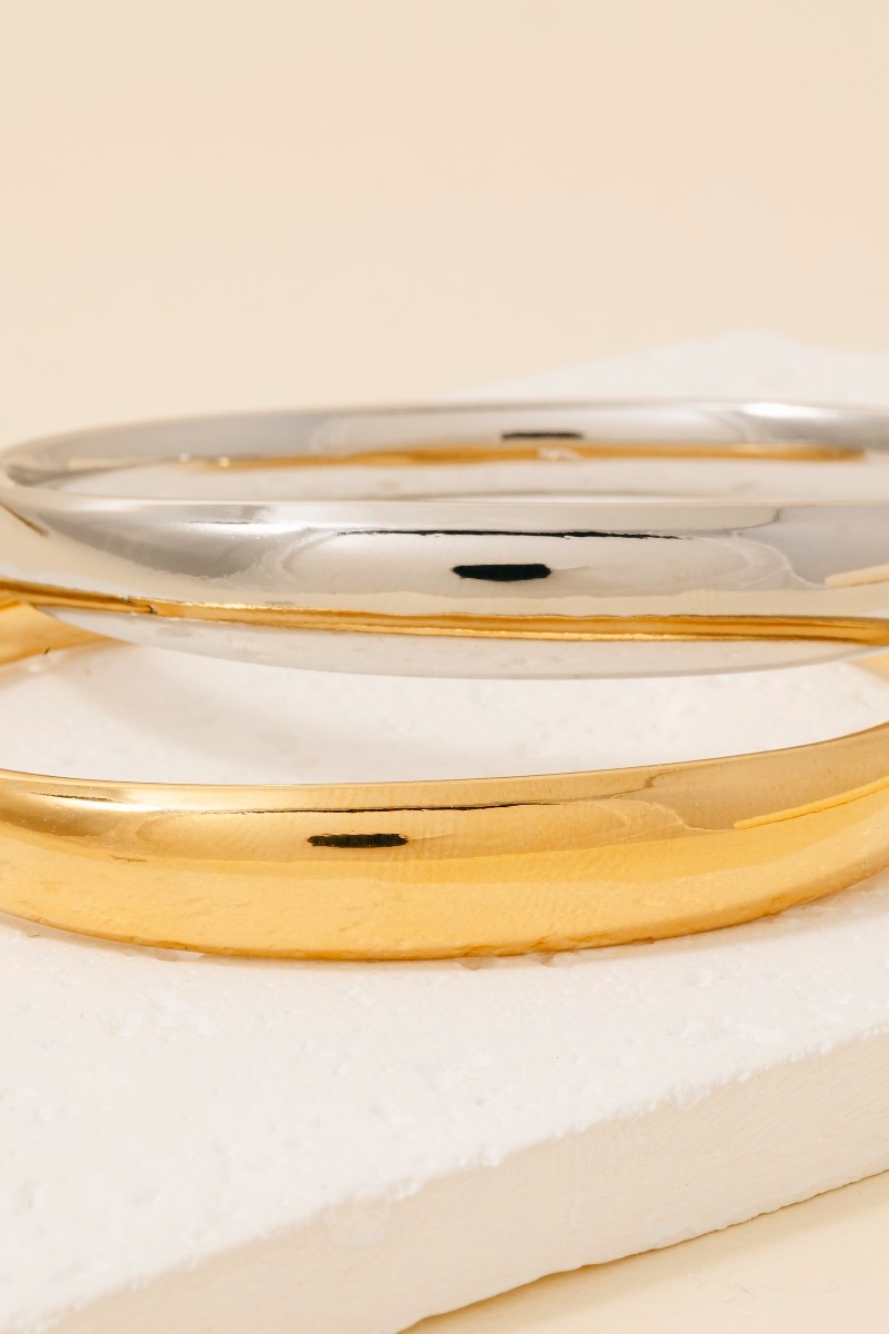 Stainless Steel Rounded Hinge Bangle Bracelet