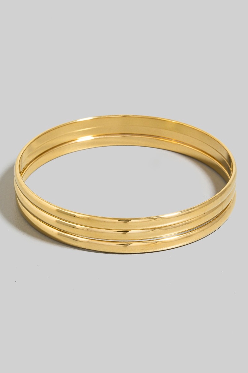 Stainless Steel Layered Bangle Bracelet Set