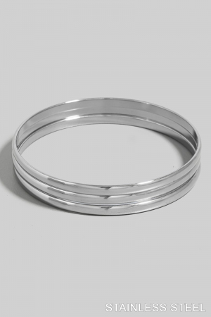 Stainless Steel Layered Bangle Bracelet Set