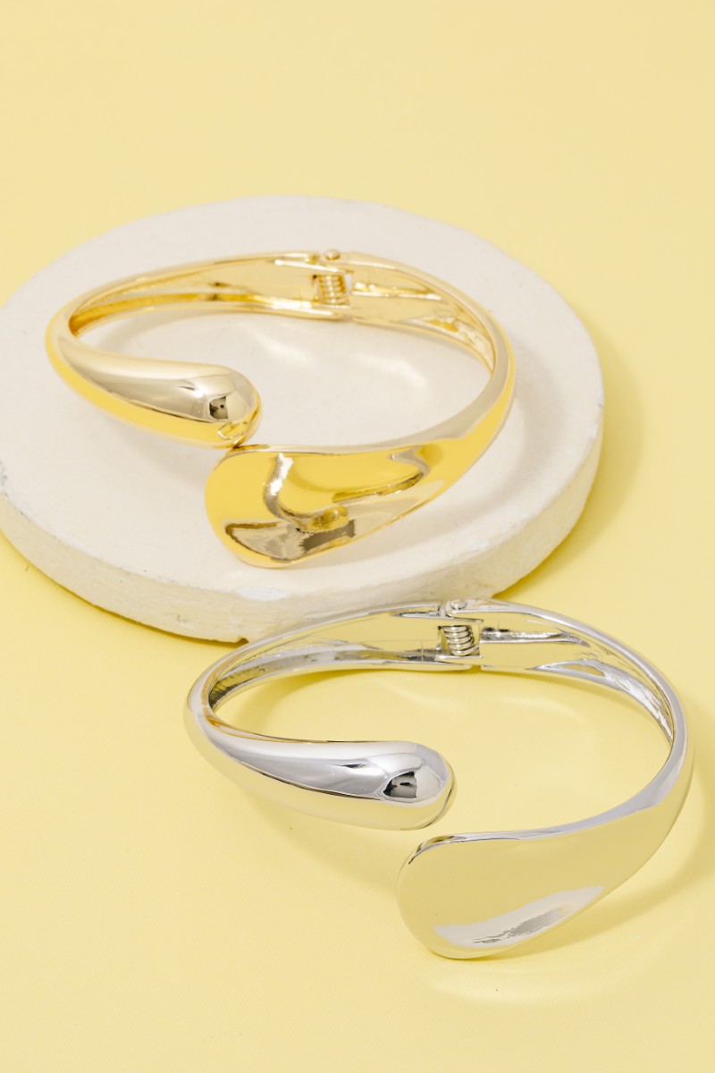 Thin Wrapped Hinged Cuff Bracelet