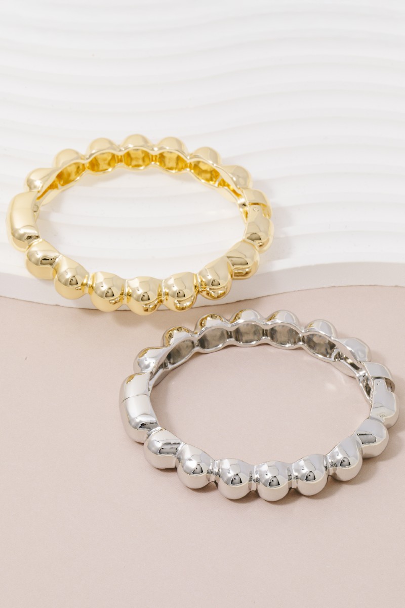 Metallic Ball Bead Bangle Bracelet