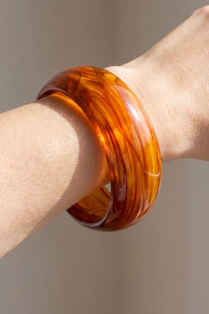 Wide Smooth Round Profile Bangle Bracelet