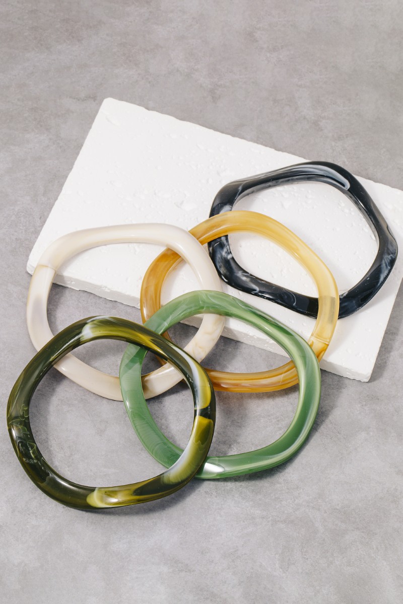 Wavy Resin Tube Bangle Bracelet