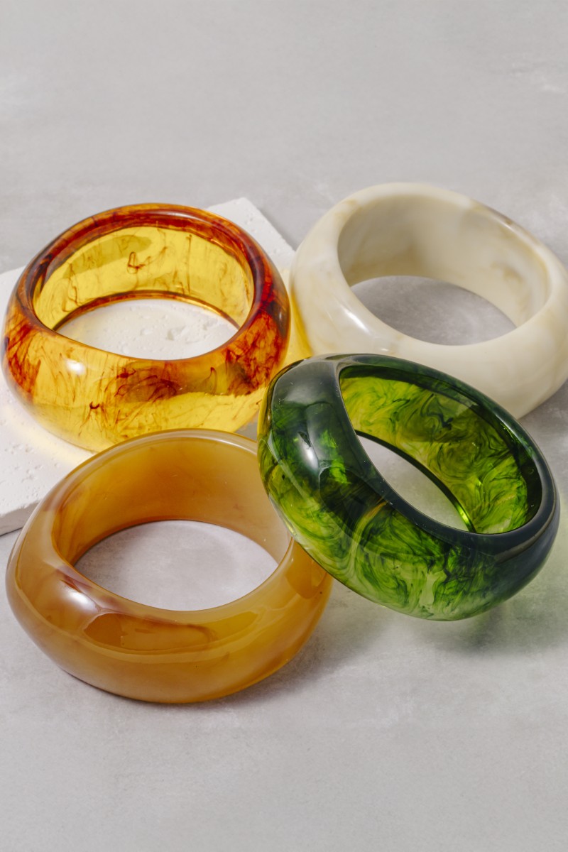 Large Marble Resin Bangle Bracelet