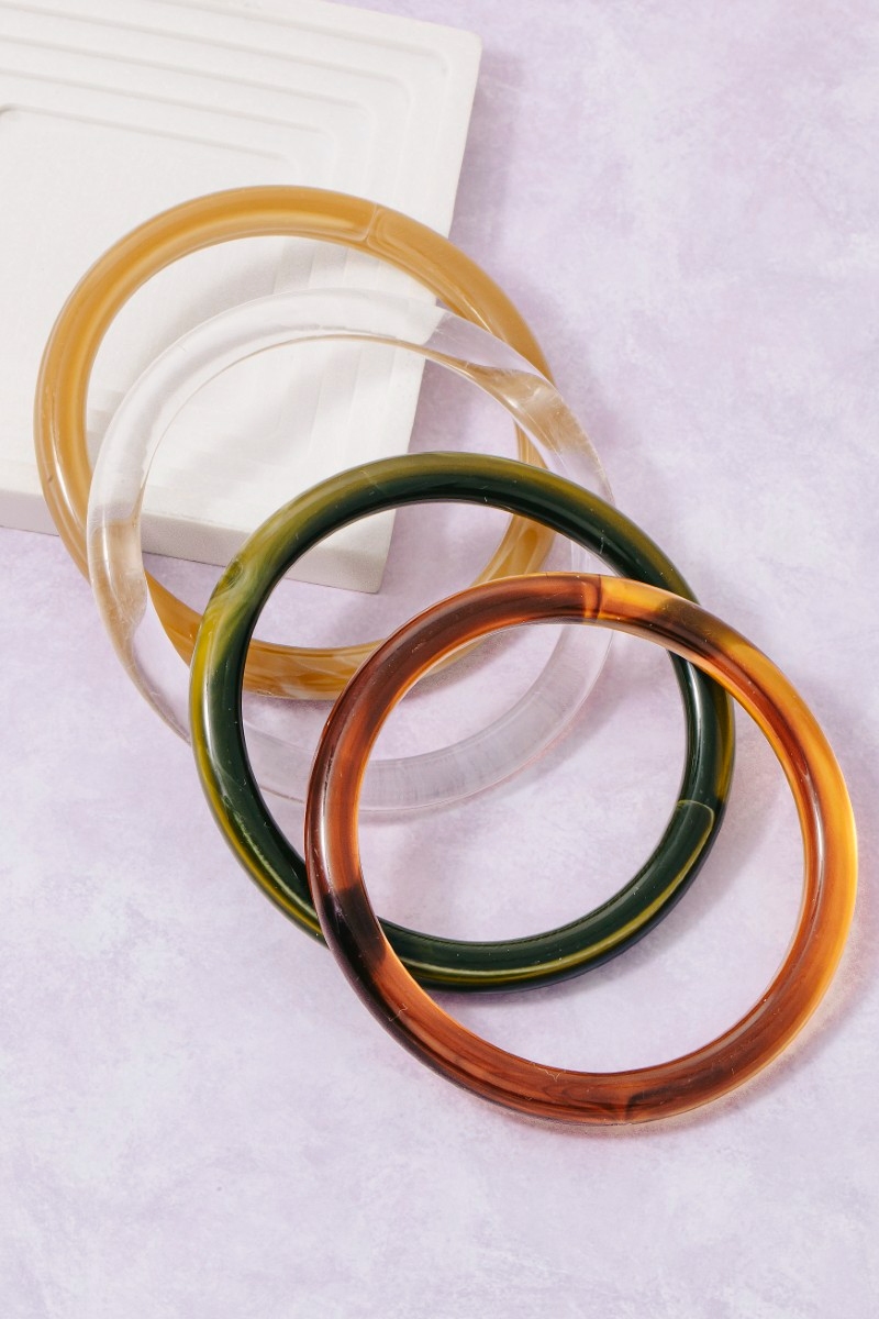 Resin Tube Bangle Bracelet