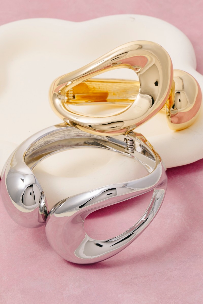 Abstract Metal Statement Bangle Bracelet