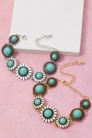 Flower Concho Chain Bracelet