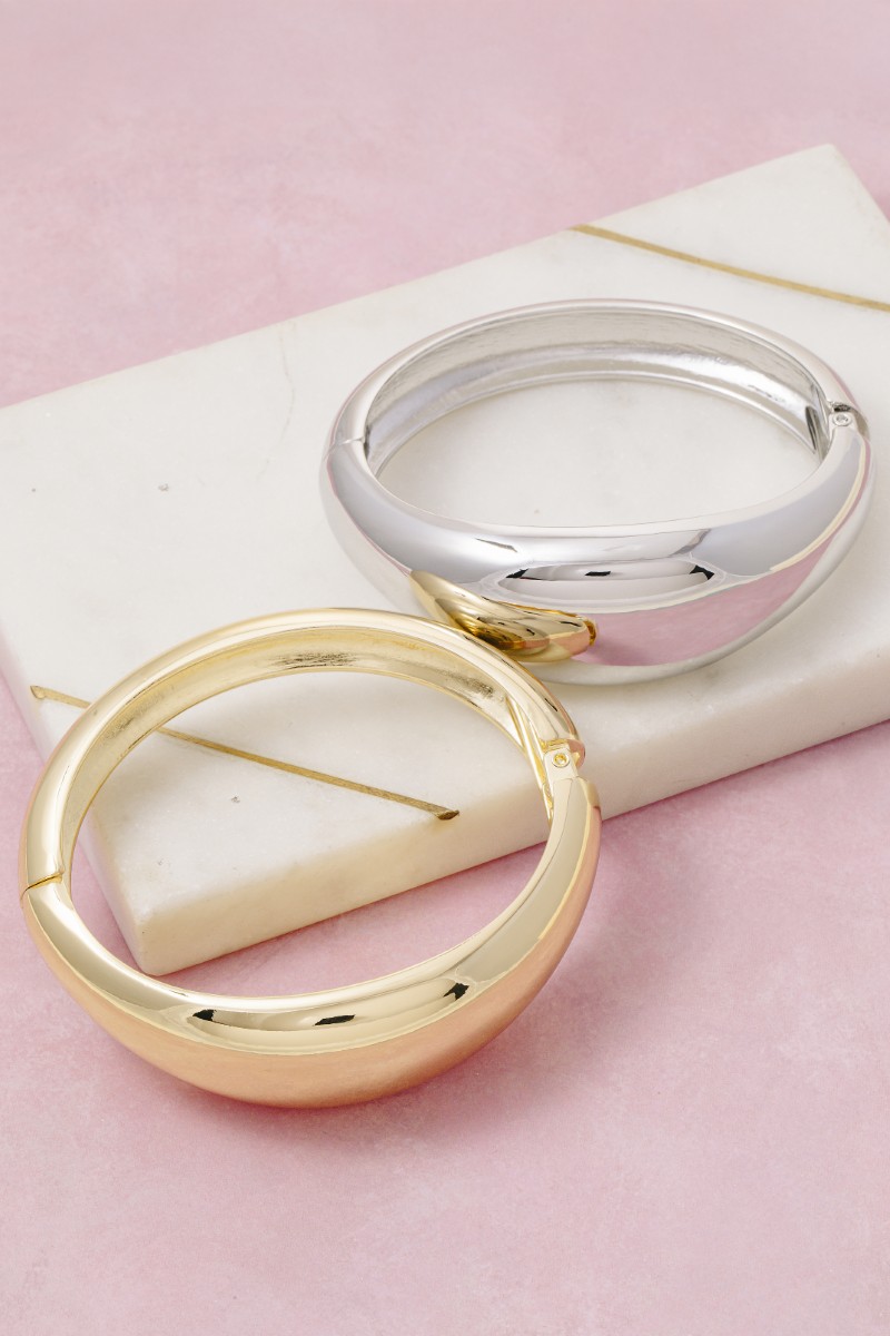 Rounded Hinge Bangle Bracelet