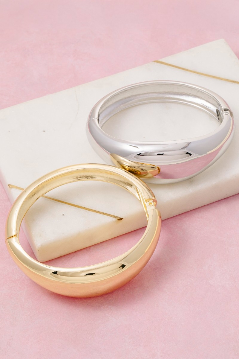 Rounded Hinge Bangle Bracelet