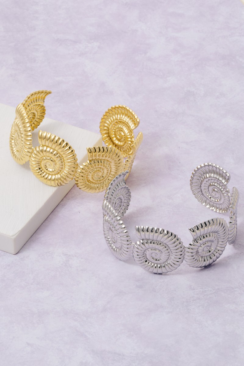 Stainless Steel Sea Shell Cuff Bracelet