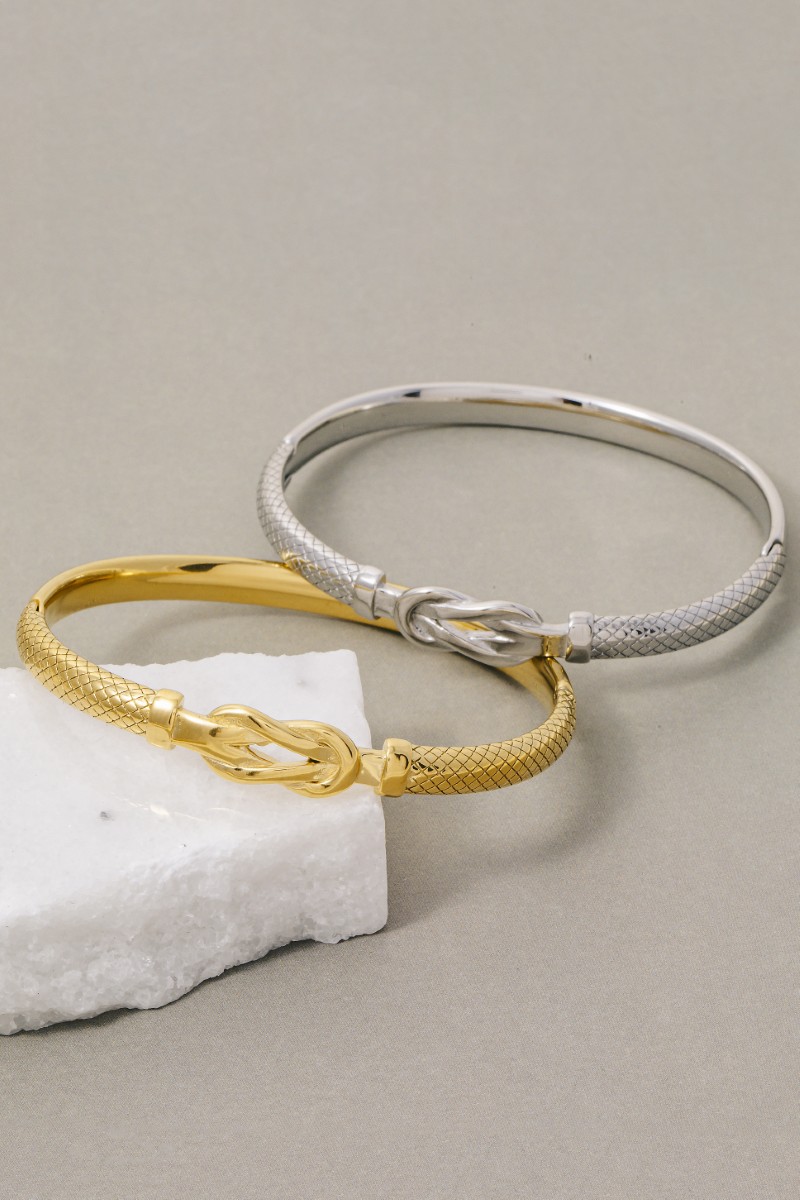 Stainless Steel Textured Knot Ba...