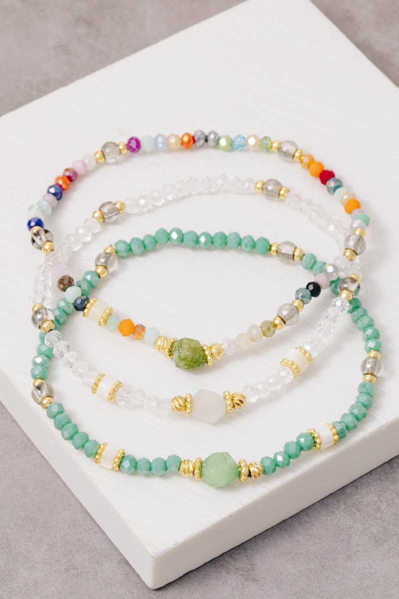 Assorted Bead Bracelet 3 Set