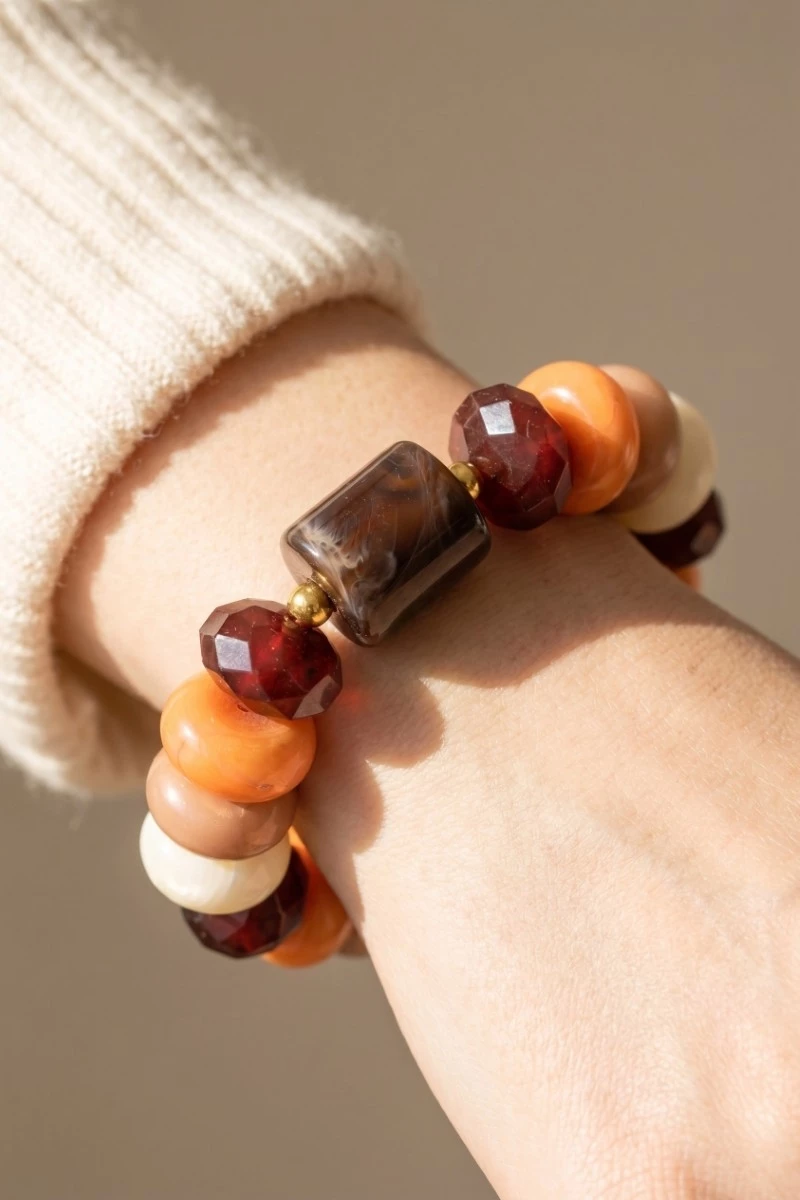 Mixed Marble Resin Beads Bracelet