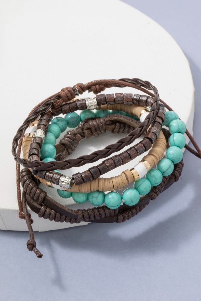 Assorted Beads And Braids Bracelet Set