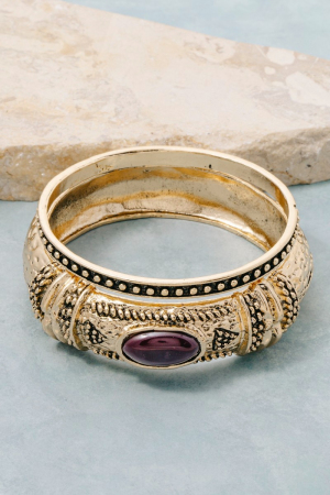 Antique Accent Gold Bangle Bracelet