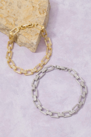 Pave Latch Chain Bracelet