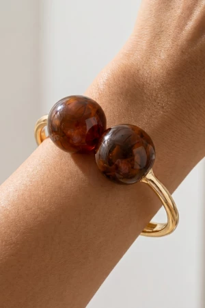 Double Sphere Bypass Cuff Bracelet