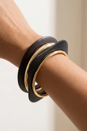 Matte Square Bangle Three Piece Bracelet Set