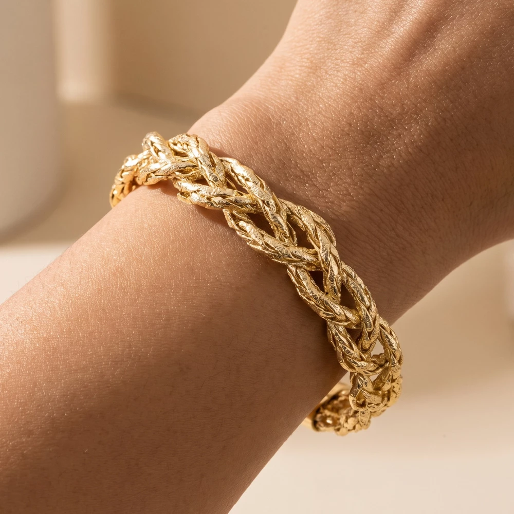 Textured Braided Rope Cuff Bracelet