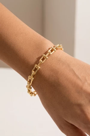 Polished U Link Hardware Cuff Bracelet