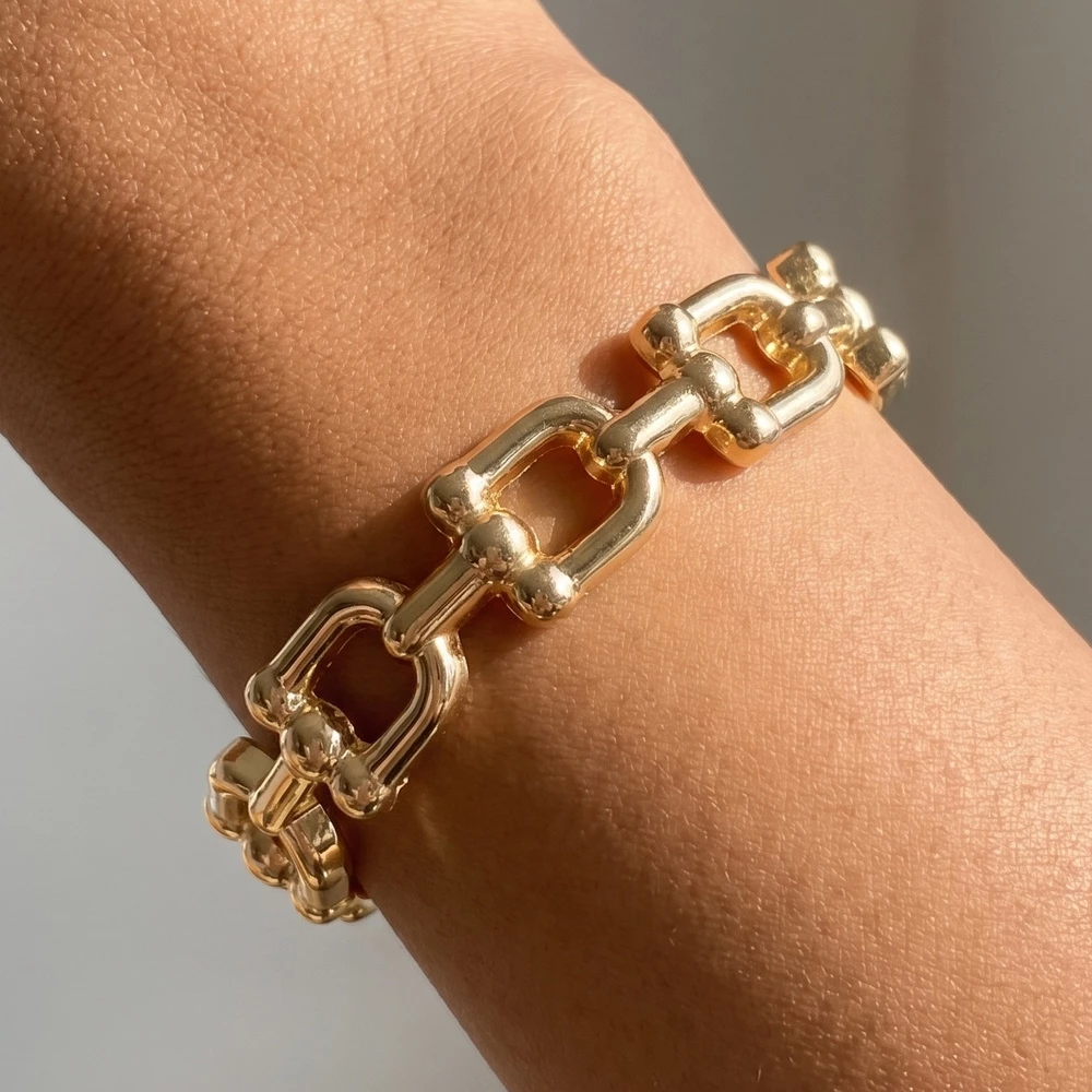 Squared Open Link Stretch Bracelet