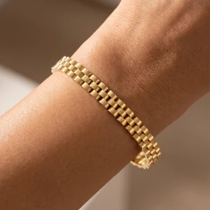Slim Watch Band Link Bangle Bracelet