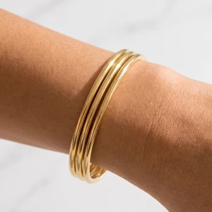 Slim Round Bangle Bracelet Stack Set