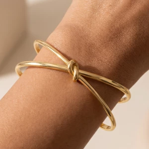 Knotted Criss Cross Open Cuff Bracelet