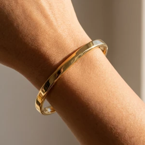 Polished Tapered Slim Hinged Bangle Bracelet